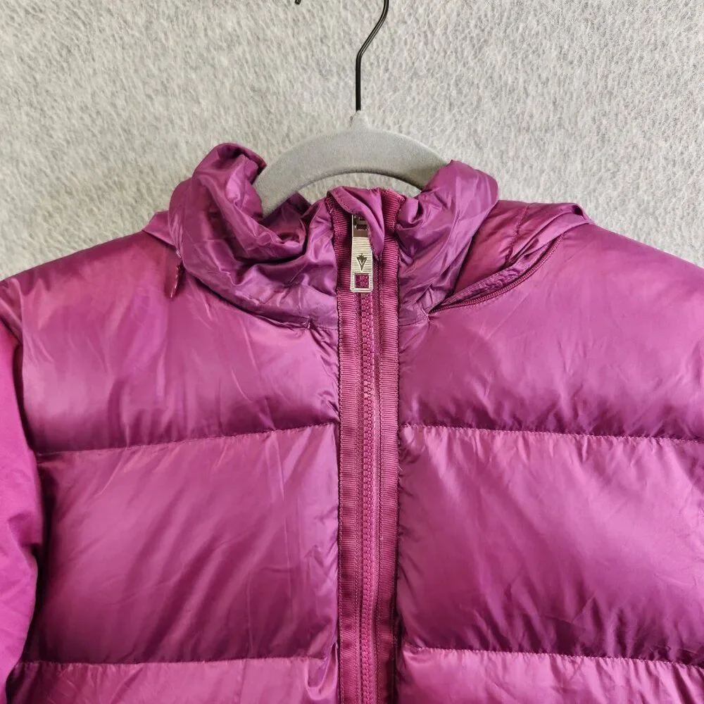 Ivivva Jacket Girls 14 Pink Down Puffer Coat By Lululemon Hide Away Hood Quilted